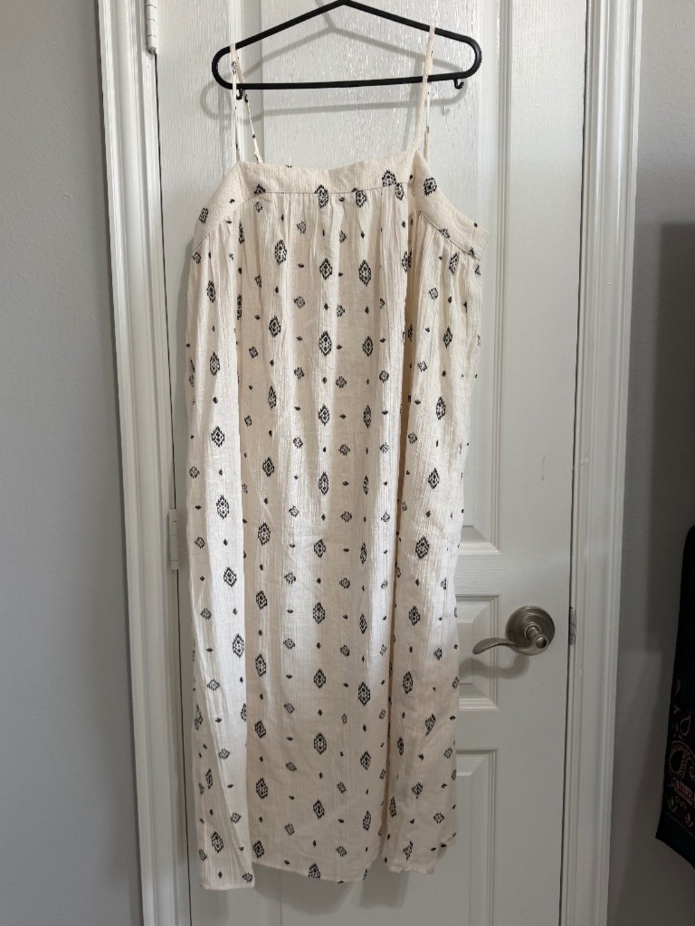 (NWT) H&M Crinkle Gauze Geometric Peasant dress